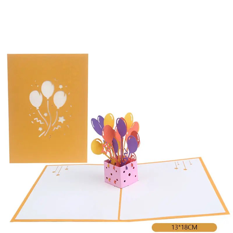 Happy Birthday Card Handmade 3D Birthday Card 3D Birthday Cake Pop-Up Greeting Cards Postcards Gifts With Envelope