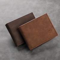 Dompet Pria Vertikal Vintage 2-lipat Grosir dengan Banyak Slot Kartu dan Kantong Koin Multifungsi