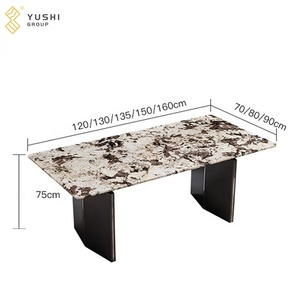 Yushi gruppo di lusso mobili per la casa in marmo naturale tavolo da pranzo in marmo di <span class=keywords><strong>montagna</strong></span> argento volpe in marmo Set tavolo - Product Image 6