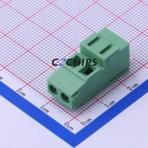 DB128H-5.0-2P-GN-S Screw Terminal Block Through hole Component (THT),P=5mm Connector 1x2P 5mm Green Through Hole - Product Image 1