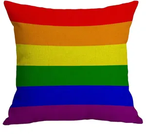 Funda De Almohada personalizada para decoración del hogar LGBT Gay Pride Stripe Rainbow Flag Fundas De Almohada decorativas Fundas de almohada