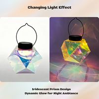 Lanterne solaire suspendue pour l'extérieur, lampe LED irisée, résistante à l'eau IP44, décoration de jardin, patio, cadeau, ornement