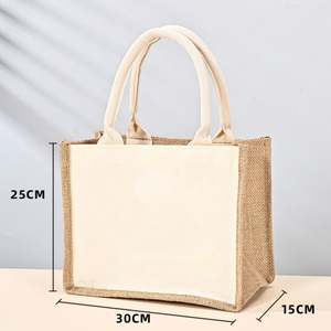 Bolsa de Yute Grande de 43*30*20cm al por Mayor con Asa de Cuerda Reutilizable y Correa para el Hombro para Regalos de Damas de Honor y Despedidas de Soltera - Product Image 5