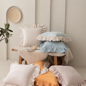 Funda de cojín para sofá con <span class=keywords><strong>volantes</strong></span> franceses, cremallera oculta, funda de almohada decorativa para el hogar y hotel, OEM ODM - Product Image 5