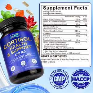 Capsules personnalisées Lenm Factory pour la santé et le soutien du cortisol, <span class=keywords><strong>Ashwagandha</strong></span> pour hommes et femmes, équilibre hormonal, énergie, sommeil, complément alimentaire à base de plantes - Product Image 2