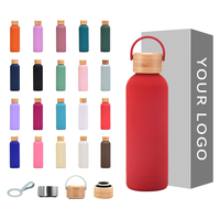 Botella de agua para bebidas deportivas al mejor precio con logotipo personalizado Botella de agua de acero inoxidable de doble pared con botella de matraz con tapa