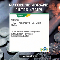 Plaques de verre pour TLC préparatif (TLC) 20 cm x 20 cm, gel de silice 60, liant matriciel, indicateur fluorescent polymérique, OEM