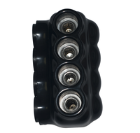Conectores de Cable Eléctrico Negros UL QMS-S250-4, Conectores Multi-Tap Aislados, Terminales LUG de Entrada de un Solo Lado, UL y No UL
