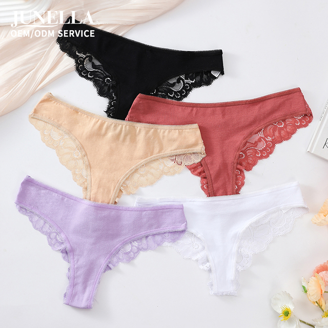 Lace Stitching Low Waist Panties Non-Woven Breathable Ladies Cheekies Fashionable and Comfortable Daily Classic Briefs