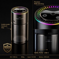 Diffuseur d'arômes intelligent pour voiture YUEHANGTC AI Voice, 180 ml, 3 modes de diffusion, rechargeable par USB, anneau LED RVB, automatique