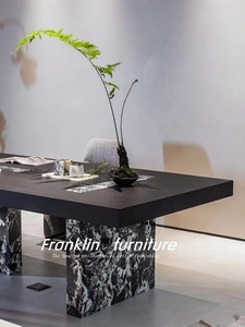 Truyền thống bằng đá cẩm thạch bàn ăn Antique hình chữ nhật thiết kế 4 chỗ bền Đồ nội thất nhà - Product Image 4