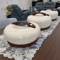 Ensemble de boîtes repas isothermes 4L 5L 6L avec poignée marbrée, chauffe-plats isolé, cocotte, corps argenté, haute qualité