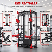 Cage de musculation monoposte avec système de poulies à double câble intégré pour entraînement en salle de sport