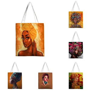 非洲艺术油画非洲女性帆布手提袋促销手提袋