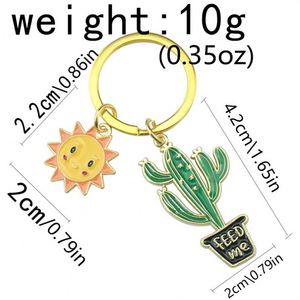 Porte-clés en émail mignon en forme de cactus soleil 'Allez-moi chercher' – Cadeau pour les amoureuses des plantes et des fleurs, pour femmes et filles - Product Image 2