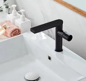 YL5805 yeni varış pirinç tek kolu lavabo musluk bataryası siyah banyo havzası musluk