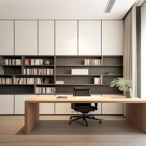 <span class=keywords><strong>Bureau</strong></span> de travail moderne pour la maison avec étagères, poste de travail informatique personnalisé, table d'étude ergonomique et bibliothèque - Product Image 2