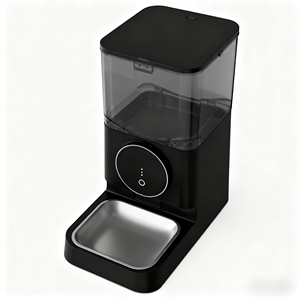 Distributeur de nourriture intelligent pour animaux de compagnie YG-IAF003 avec contrôle par application, bols en acier inoxydable, alimentation par charge/batterie, mode minuterie, design adorable pour chats et chiens - Product Image 4