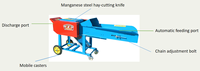 Machine à couper le fourrage agricole, machine à couper le fourrage à haute productivité, broyeur de foin pour volailles, hacheuse de fourrage