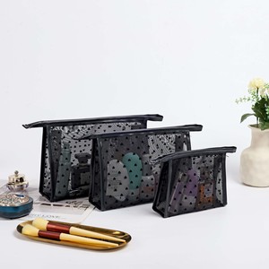 Portable Nylon Mesh <b>Makeup</b> Bag With Inner Liner Travel Cosmetic Storage <b>Case</b> For Trip And Desktop Use - Product Image 1