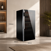 Humidor de luxe noir pour cigares avec écran LCD, refroidissement par cascade d'air, étagères en bois de cèdre espagnol, capacité 1000-1200 cigares