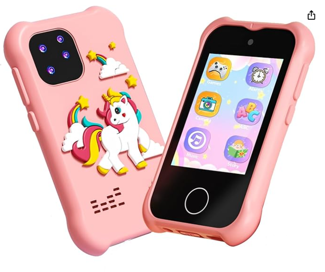 Toys Purchasing Agent Children Unicorn Smart Touch Phone Toy Cross-Mirror Mini Cartoon Digital Phone 2.8 Inch HD Toys Wholesale