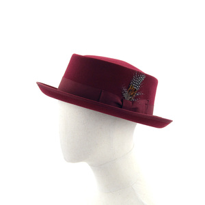 Chapeaux <span class=keywords><strong>Porkpie</strong></span> en feutre 100 % laine australienne LiHua pour hommes et femmes, multicolores, couleur personnalisable, pour usage quotidien, décontracté ou de fête - Product Image 3