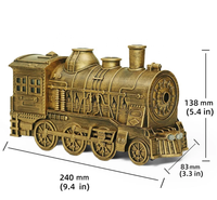 Diffuseur et humidificateur vintage en bronze antique, style train à vapeur, avec lumière LED bicolore, télécommande, idéal pour l'hiver