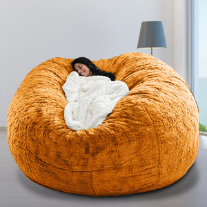 <span class=keywords><strong>Sofa</strong></span> besar dengan sarung bulu lembut, kursi Bean Bag bulat besar <span class=keywords><strong>Sofa</strong></span> tempat tidur