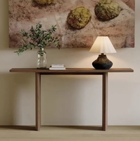 Console de luxe en bois massif de style moderne du milieu du siècle avec miroir pour entrée, salon et villa