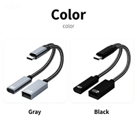 Cable Adaptador Multifunción 2 en 1 Tipo-C a USB con Audio de 3.5mm y Puertos de Red RJ45, Carcasa de ABS, Compatible con UHF