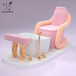 핑크 네일 바 장비 핑크 짧은 뒤로 편안한 페디큐어 스파 의자