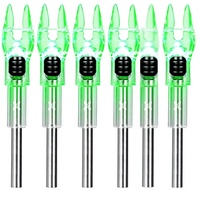 Embouts lumineux HT X pour flèches .204/.233/.244/.246 avec interrupteur marche/arrêt, lot de 6, avec douilles H S & GT