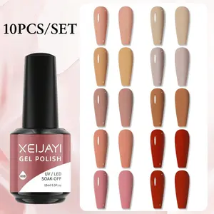 XEIJAYI Hot Colorful Nail Gel Polish 10pcs/Set Colors Semi Permanent UV Gel Varnish Soak Off led Nail Gel Art Design
