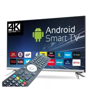 스마트 안드로이드 TV 좁은 화면 LED 및 LCD 텔레비전 제조업체 도매 32 인치 40 43 50 55 65 인치 부품 와이파이 기술