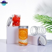 Dalam Stok Grosir Caviar Honey Clear Glass Jam Acar Bird 'S Nest Botol Kosong Wide Mouth Mason Jar