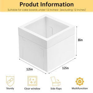 Boîtes à gâteaux de mariage pour invités, boîte à gâteaux en carton avec fenêtre, boîte à gâteaux en carton - Product Image 2