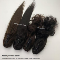 Pince à griffes réglable avec perruque queue de cheval à clipser naturelle de cheveux humains indiens Remy