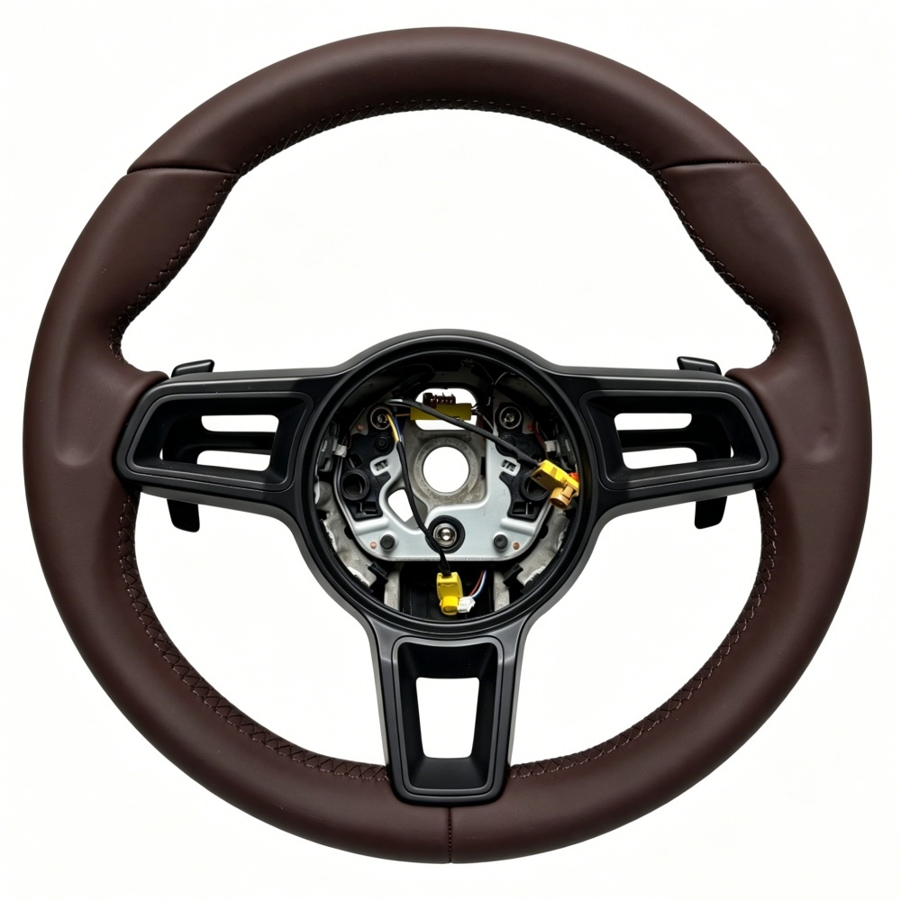 Custom Full Black Steering Wheel Without Buttons (Porsche Fitment), photo 4
