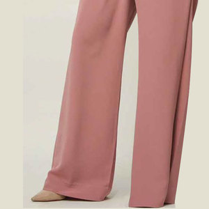 Pantalones Anchos Rosas para Mujer con Diseño de Cintura Cruzada, Ropa Casual, Talla Adulto, Corte Regular, Tela Ligera, Conjunto de Verano - Product Image 2