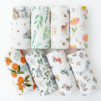 Couverture d'emmaillotage et de sécurité en mousseline de bambou et coton, motif floral bohème, haute absorption, 47 pouces, pour la nurserie et le bain, vente en gros