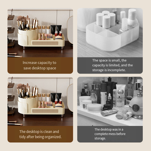 Hot selldesktop mỹ phẩm Organizer nhựa <span class=keywords><strong>container</strong></span> 360 độ xoay trang điểm bàn chải lưu trữ chủ - Product Image 2