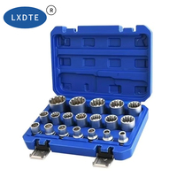 Juego de Llaves de Tubo de 1/2 Pulgada, Universales, Métricas, de 8-32 mm, de 12 Puntas, de Acero Cr-V, 19 Piezas, para Reparación Automotriz