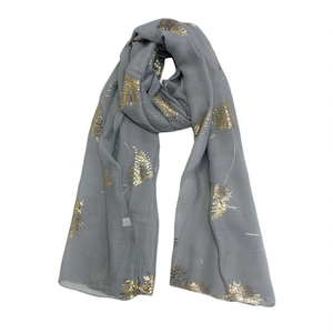 Sciarpa Lunga in Cotone TR Angelina 70x180cm con Stampa in Lamina Oro Rosa, Sciarpa alla Moda - Product Image 1