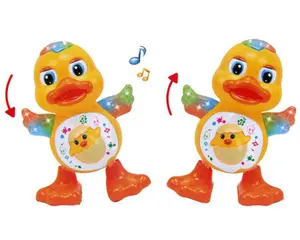 colorful light swing dance walk cartoon Electric popular baby musical toy Cute dancing duck Animal