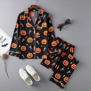 Ensemble de pyjamas pour femmes <span class=keywords><strong>Halloween</strong></span> 2025 Nouveaux pyjamas à manches courtes Vêtements de nuit pour femmes Pijamas personnalisés Femme - Product Image 4
