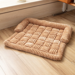 Otoño Invierno cálido sofá cuadrado nido de coche moderno a cuadros almohadilla para mascotas para Gatos Perros suave y lindo patrón sólido perrera para perros perrera para gatos - Product Image 2