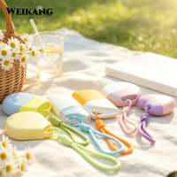 Emballage de crème solaire portable et mignon avec cordon de suspension, flacon de lotion en plastique vide personnalisable de 50 ml, conteneur cosmétique de voyage en plein air
