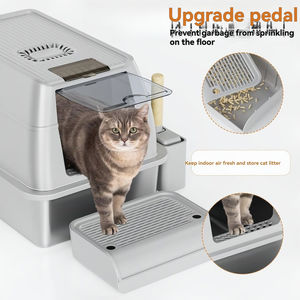 OEM XL 초대형 고양이 화장실 누수 방지 스테인리스 스틸 청소 용이 대형 고양이 커버 폐쇄형 탈착식 금속 화장실 - Product Image 5