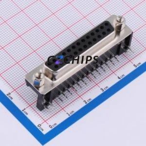 X0325FT7B2 D-Sub/VGA Connector Bent Lead Through Hole Connector Standard D-Sub Female 25P Right Angle Insert - Product Image 1